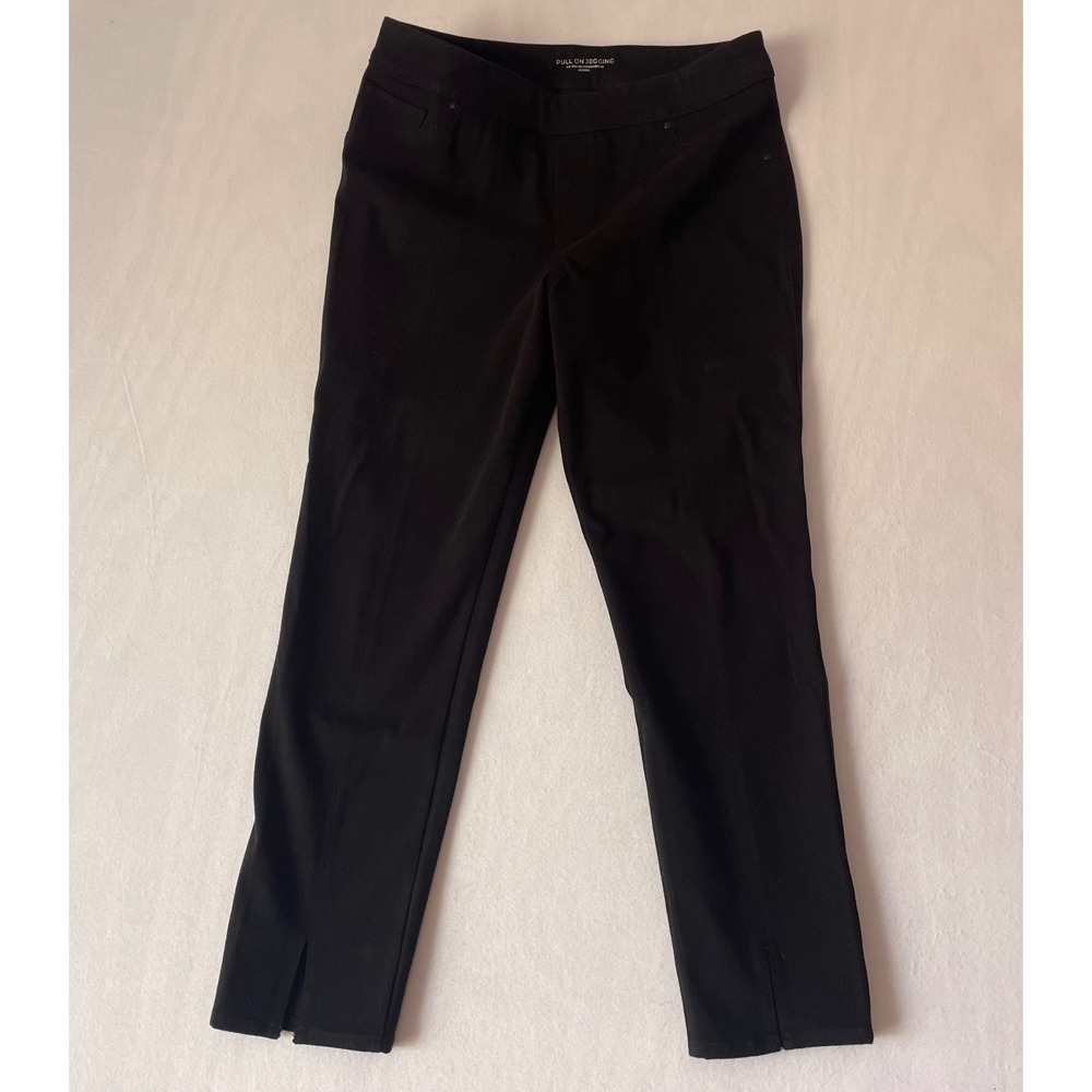 Chicos NWOT Black Pull On Jeggings Womens Size 12R Slim Ankle Slit Pants